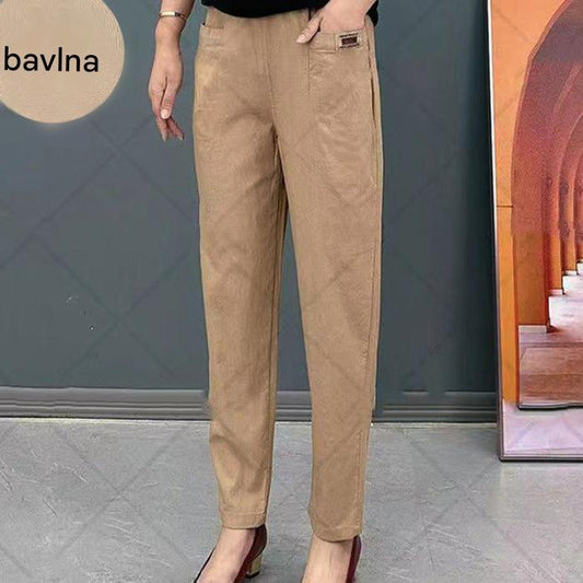 🔥【M-6XL】Dámske bavlnené nohavice s elastickým pásom, veľkosti k dispozícii ✅ Platba na dobierku