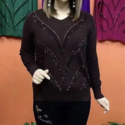 ✨🔥【XL-6XL】Dámsky pohodlný pletený pulóver voľného strihu · Elastický a štýlový