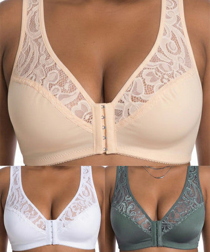 💖 Biustonosz push-up 3 szt. L–4XL – koronka, modelujący | drugi -50%