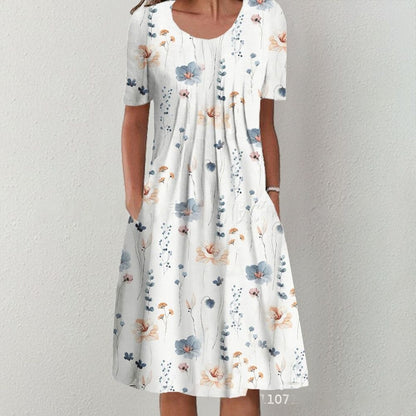 🎀✨【S-5XL】👗Rochie midi Eleganță la șițiri Motive botanice 
