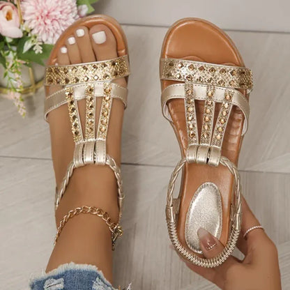 🤩【34-43】✨✨Dámske sandále na platforme s kamienkami