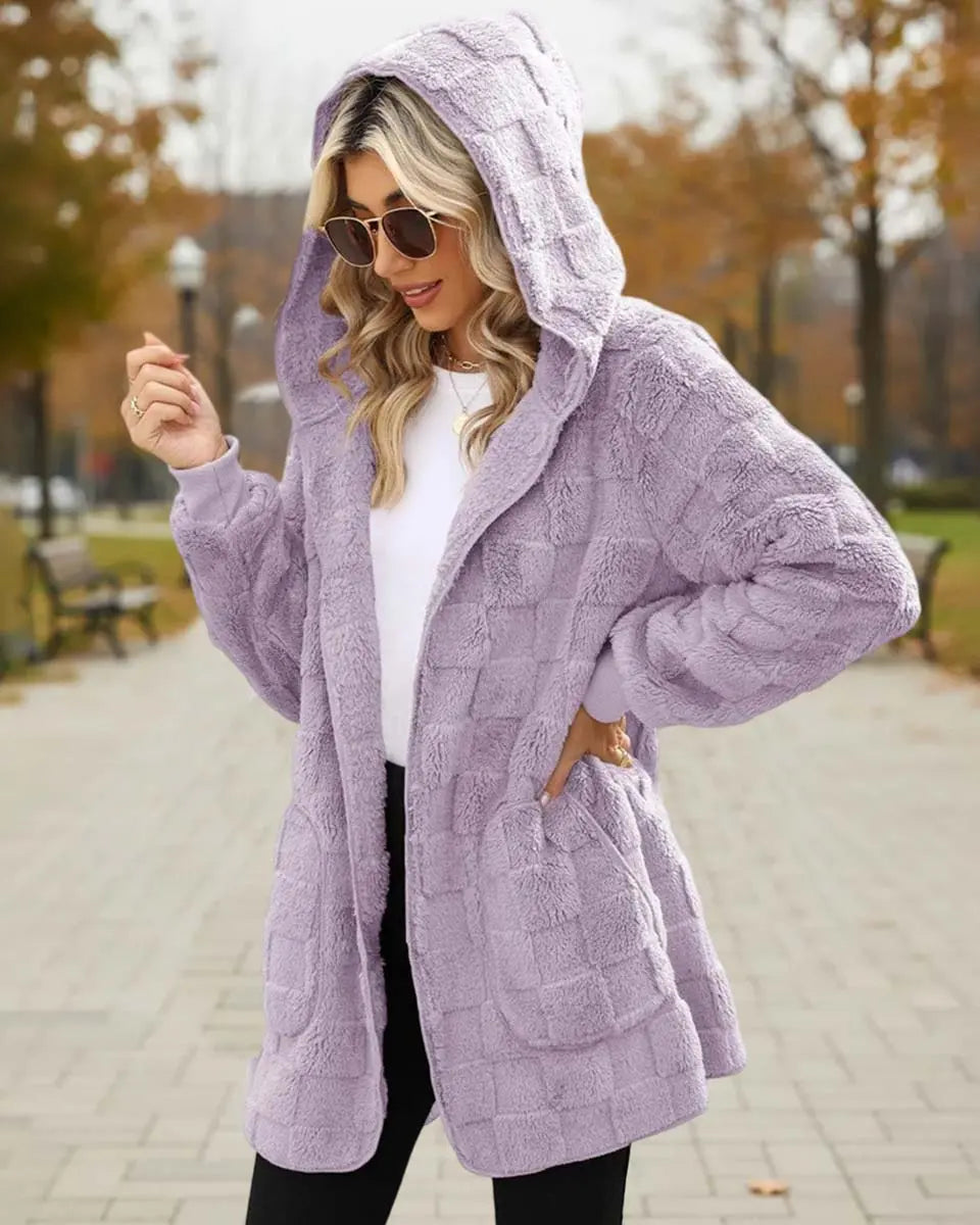 ☃️【-50%】❄️【S–5XL】Damska kurtka polarowa w kratę – ciepła i wygodna na jesień i zimę