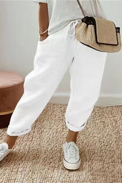 🌈【S-3XL】🎈🩳Pantaloni casual de damă, confortabili, respirabili, din bumbac și in, la modă de vară, disponibili în mai multe culori 