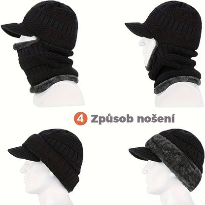 🎉Hotový prodej🎉: Jednodílná vlněná čepice, větruodolná a teplá, ideální pro outdoorové aktivity
