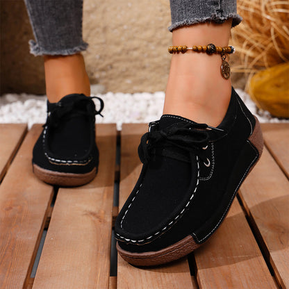 🔥🌟【50% zniżki】Damskie buty na grubej podeszwie z okrągłym noskiem – wygodne i modne buty zapewniające wsparcie stóp