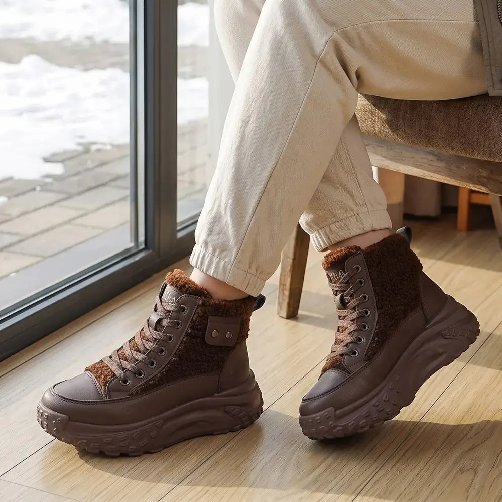 🔥【35-40】Nowe damskie buty zimowe 2026 – ocieplane, grube, krótkie botki, śniegowce, ciepłe, na wysokiej cholewce, typu dad shoes