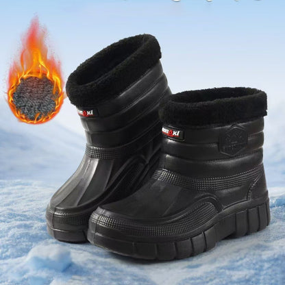 🔥👍【40-45】Pánske teplé, nepremokavé outdoorové topánky s flísovou podšívkou, odolné, vodné a snehové topánky, po členky alebo nad členky