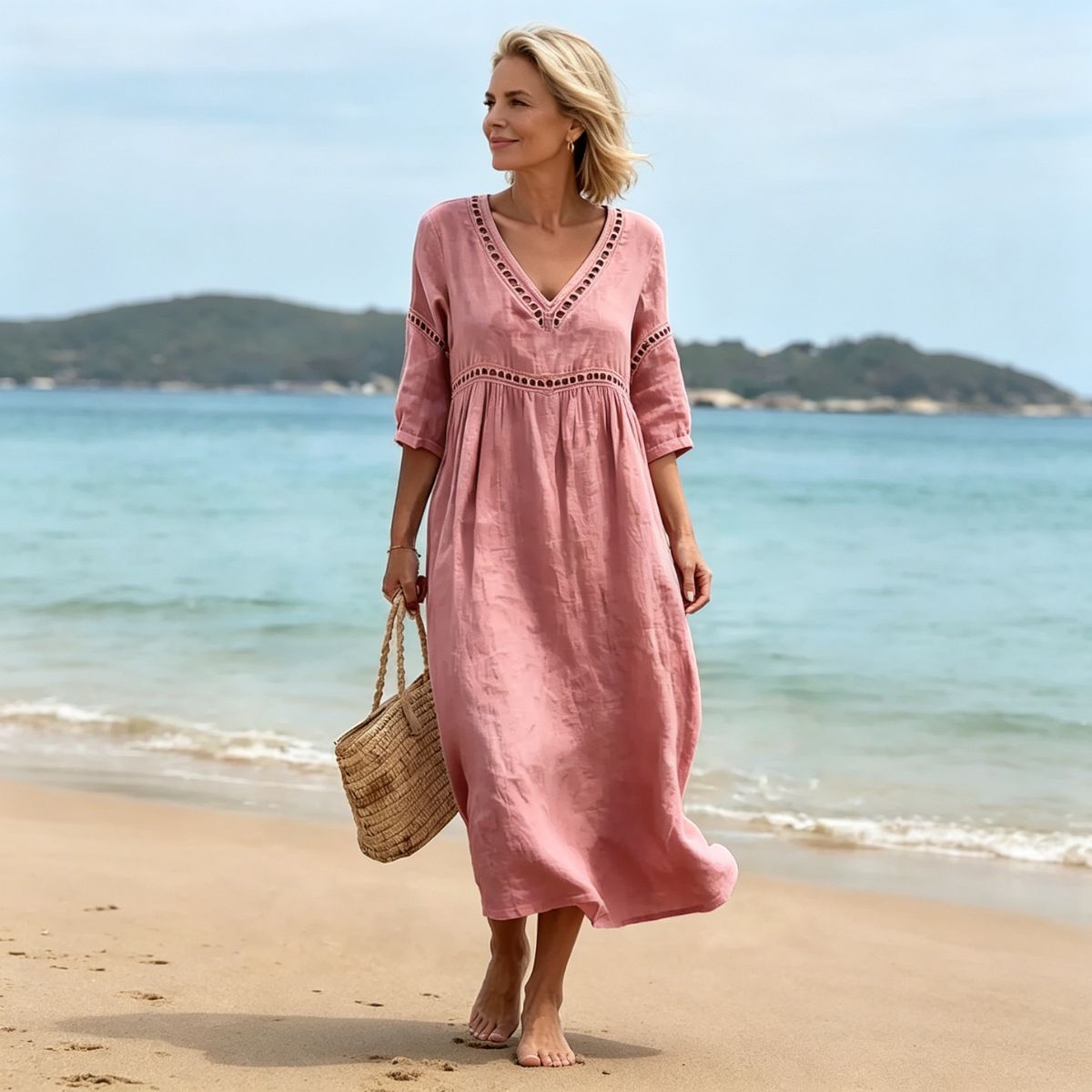 👗【S-3XL】2026 Nové dámske šaty z bavlny a ľanu, priedušné, mäkké a pohodlné ✅ Platba v hotovosti pri doručení