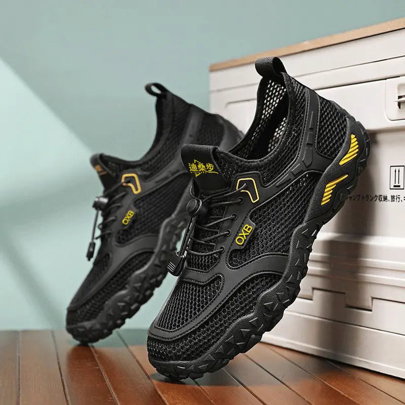 ✨【39–44】Męskie letnie buty codzienne: gruba, antypoślizgowa podeszwa, przewiewna siateczka – do trekkingu i do wody