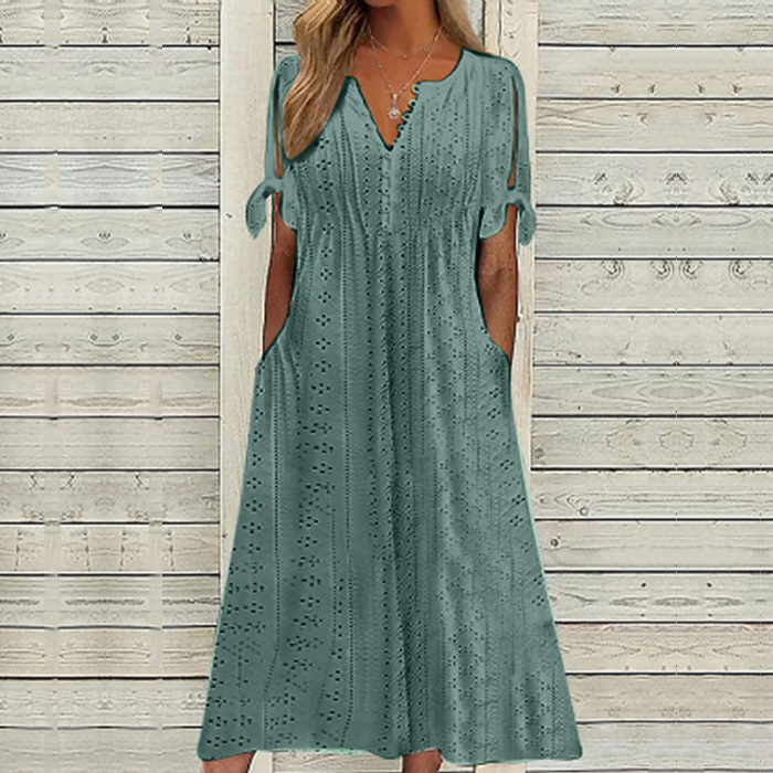【Darmowa dostawa】👗 2026 Sukienka codzienna z haftem i wysokim stanem – elegancka i wygodna