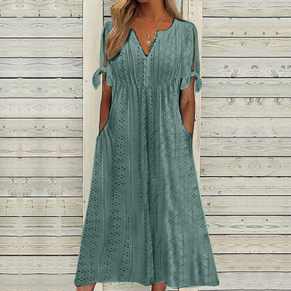 【Darmowa dostawa】👗 2026 Sukienka codzienna z haftem i wysokim stanem – elegancka i wygodna