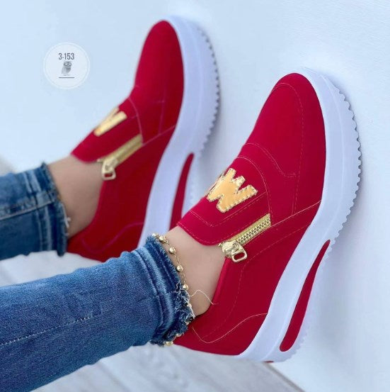 🔥【Reducere 50%】【35–43】2025 Pantofi casual pentru femei cu fermoar – talpă groasă, alegere confortabilă și la modă ✨💃