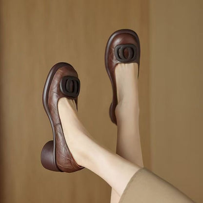 👠【Omejena ponudba】【35-40】2025 Udobni usnjeni čevlji 👠 Retro peta 5 cm 🌟 Eleganten in vsestranski