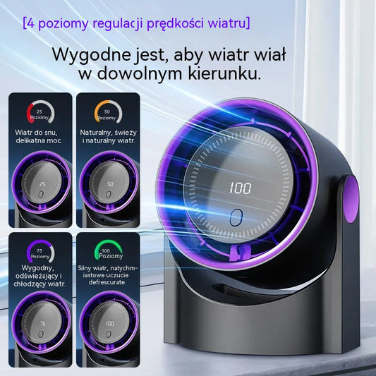 🧊🍃Nowy bezłopatkowy wentylator biurkowy typu turbina | Możliwość montażu na ścianie