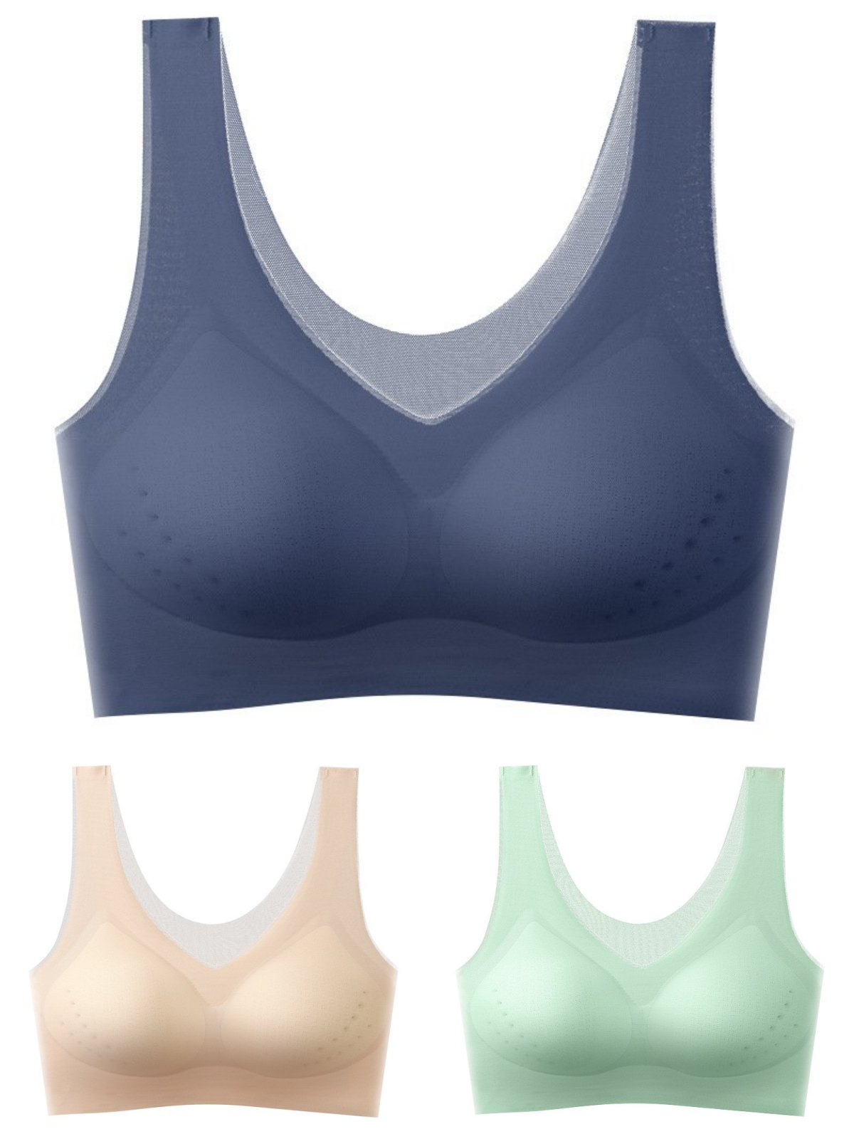 ❄️🧊【Ograničena ponuda】✨【Set 3 komada】【40–120KG】Push-up grudnjak od ledene svile 2025 – bez šavova, lagan i prozračan ❄️💃