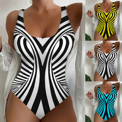 🩱 S~5XL 🏖️ Modny i seksowny jednoczęściowy kostium kąpielowy w paski | Stylowy letni hit 2026 🌊💃