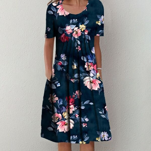 🎀✨【S-5XL】👗Rochie midi Eleganță la șițiri Motive botanice 