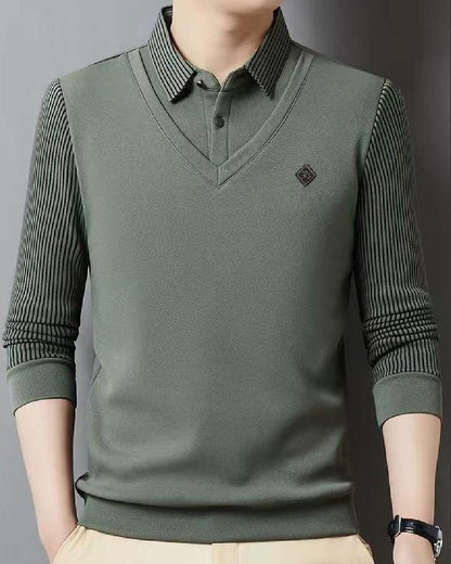 🔥 Ofertă sezonieră -50% 【M-4XL】👔 Set premium pentru bărbați din cașmir, călduros, cu bluză cu mâneci lungi