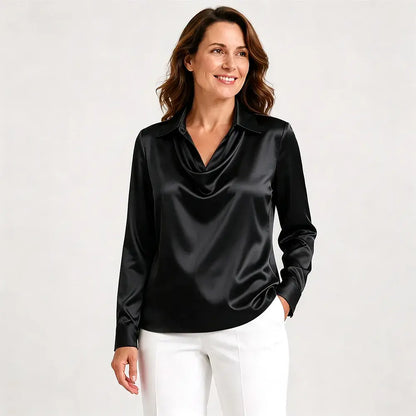 【S–3XL】【40–100 kg】Elegancka damska koszula z kołnierzykiem i nadrukiem