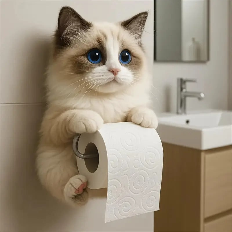 🐱【Gorąca wyprzedaż roku】💥Uroczy uchwyt na papier toaletowy z motywem kotka✨📦Darmowa dostawa – dostępne od ręki