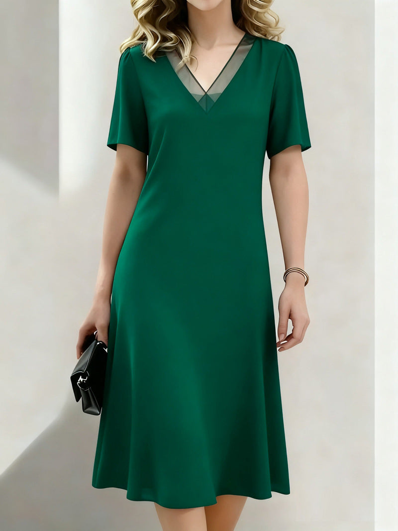 💖【S-2XL】Luźna Sukienka Midi z Dekoltem V – Lekki Letni Styl✅️Płatność gotówką przy odbiorze