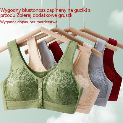 😍 3 szt. | Koronkowy biustonosz bez fiszbin – zapięcie z przodu, wygodny i lekki