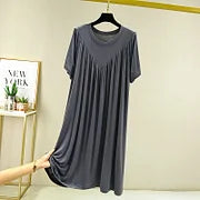 🔥【50% REDUCERE】💖【S-4XL】【40-180kg】✨Rochie de pijama 2025 – moale, confortabilă și relaxantă, cu mâneci scurte 🌙🛌
