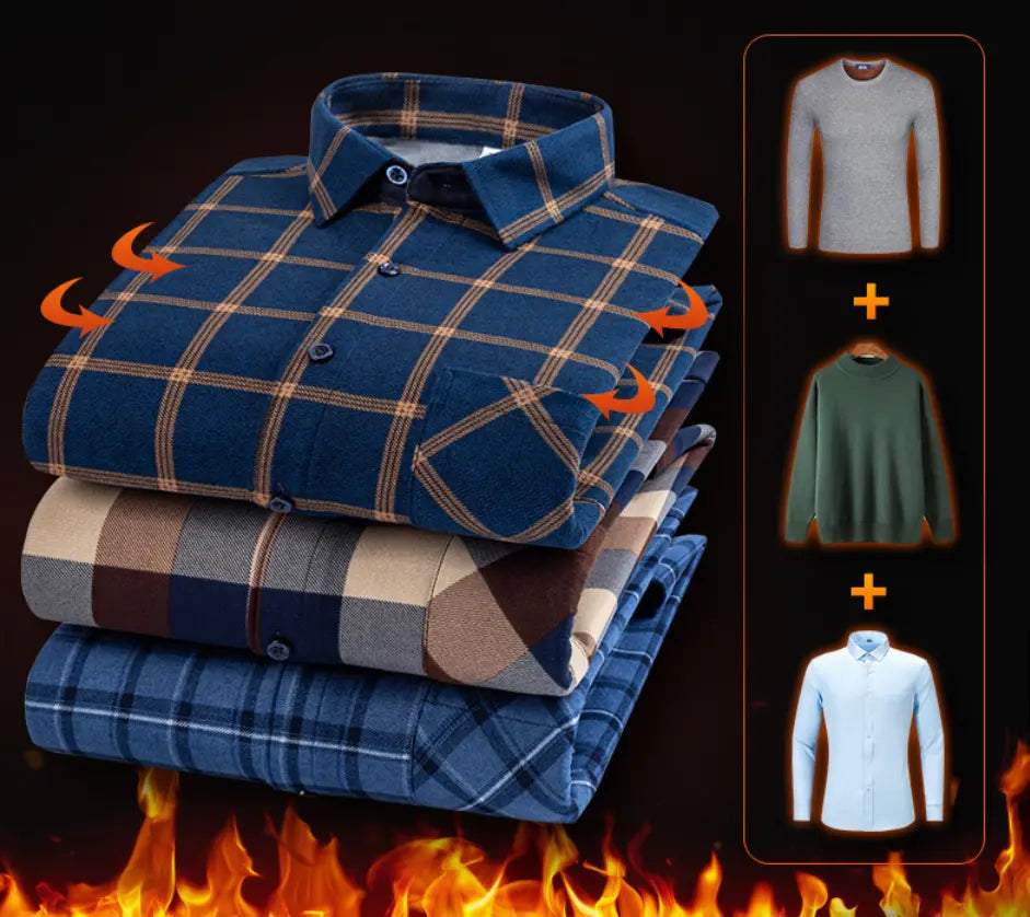👔【L-5XL】Męska koszula welurowa na jesień i zimę – ciepła, miękka i uniwersalna