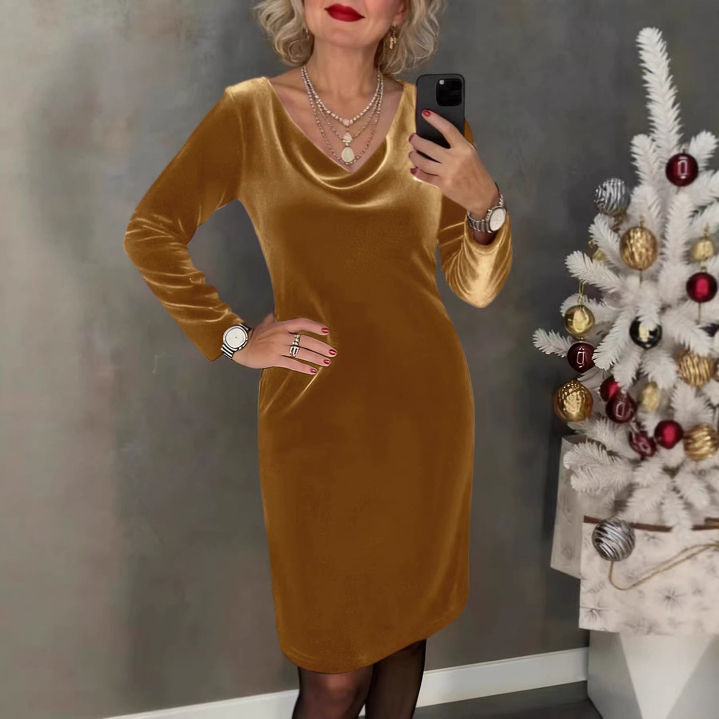 🔥 Šaty z vlna-směsi 2026 | Dlouhý rukáv | Sexy a elegantní styl