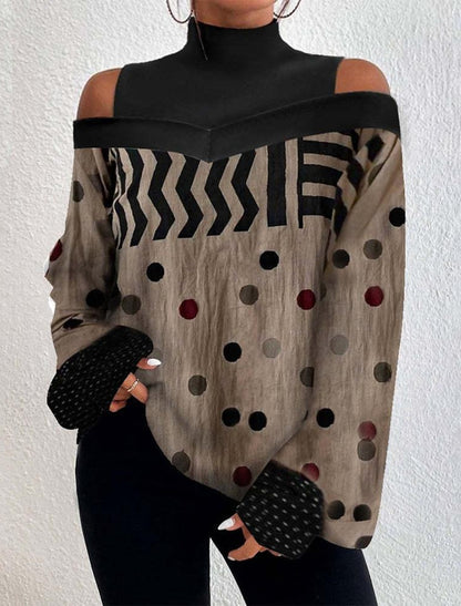 🌸【S-3XL】Nový dámský pulovr s dlouhým rukávem a podzimním/zimním potiskem