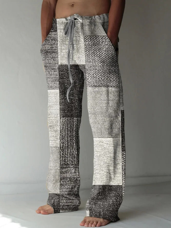 👖✨【10 culori🌈】【S–6XL】Pantaloni subțiri bărbătești din bumbac și in – stil boem, largi, comozi și lejeri 😍🌿