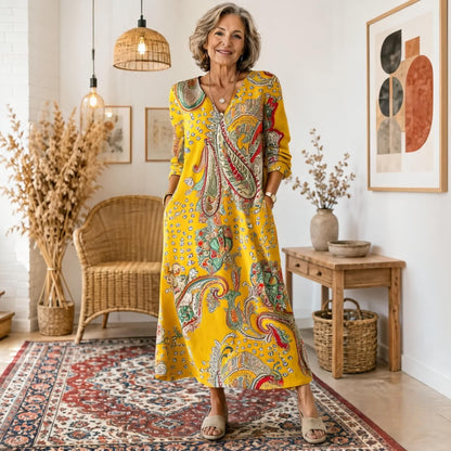 ✨【S-5XL】Sukienka maxi w stylu boho z etnicznym wzorem i korzystnym krojem