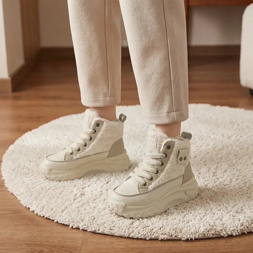 🔥【35-40】Nowe damskie buty zimowe 2026 – ocieplane, grube, krótkie botki, śniegowce, ciepłe, na wysokiej cholewce, typu dad shoes