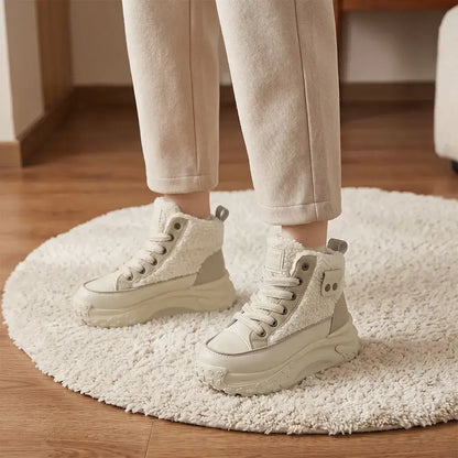 🔥【35-40】Nowe damskie buty zimowe 2026 – ocieplane, grube, krótkie botki, śniegowce, ciepłe, na wysokiej cholewce, typu dad shoes