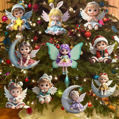 🎁【10 kosov】Leseni božični angelčki · Dekor za dom ali drevesce · Ročni slog · -50% + hitro dostavo 🎄✨