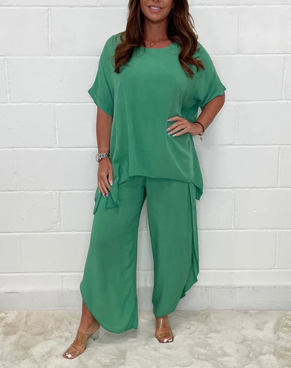 ✨👚【S-5XL】Set Casual Damă Nou 2025 💖 Mărimi Mari, Monocrom, Lejer & Confortabil – Material Moale și Plăcut