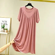 🔥【50% REDUCERE】💖【S-4XL】【40-180kg】✨Rochie de pijama 2025 – moale, confortabilă și relaxantă, cu mâneci scurte 🌙🛌
