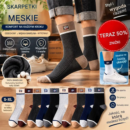 🧦🔥【10 par】Antybakteryjne skarpety męskie – wygodne na co dzień