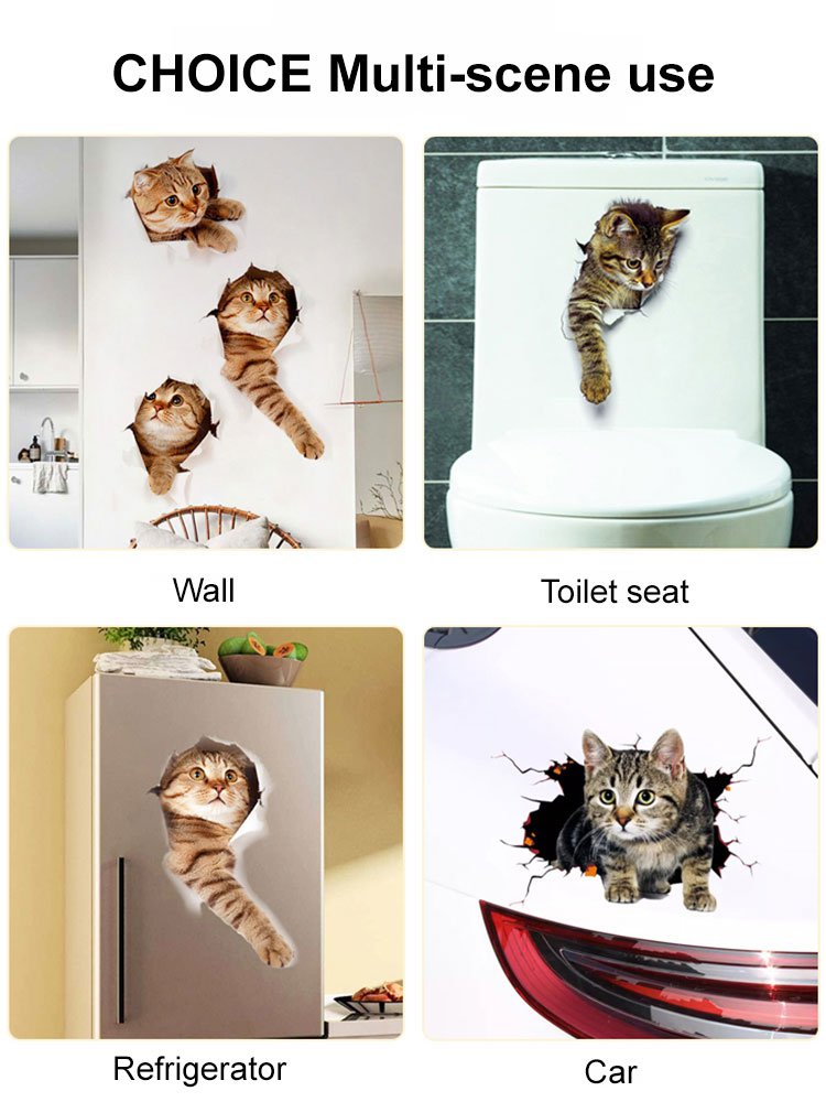 🐱 Novinka 2025 · 3D kočičí samolepka – 💥 Super cena · Skvělý dárek pro milovníky aut i koček