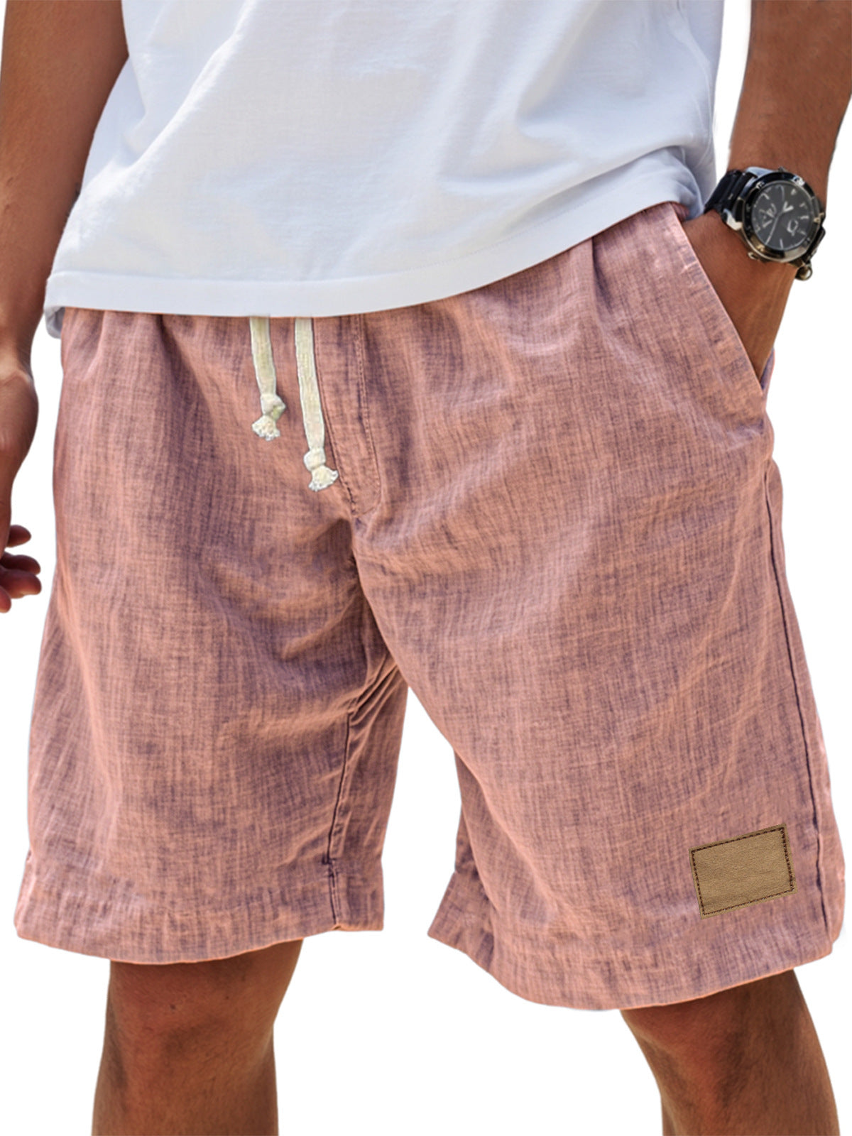 ⏳🔥【Ostatni dzień -50%】👖【S-5XL】【55-110 kg】Męskie casualowe szorty 2026 z efektem lnu i sznurkiem (duże rozmiary).