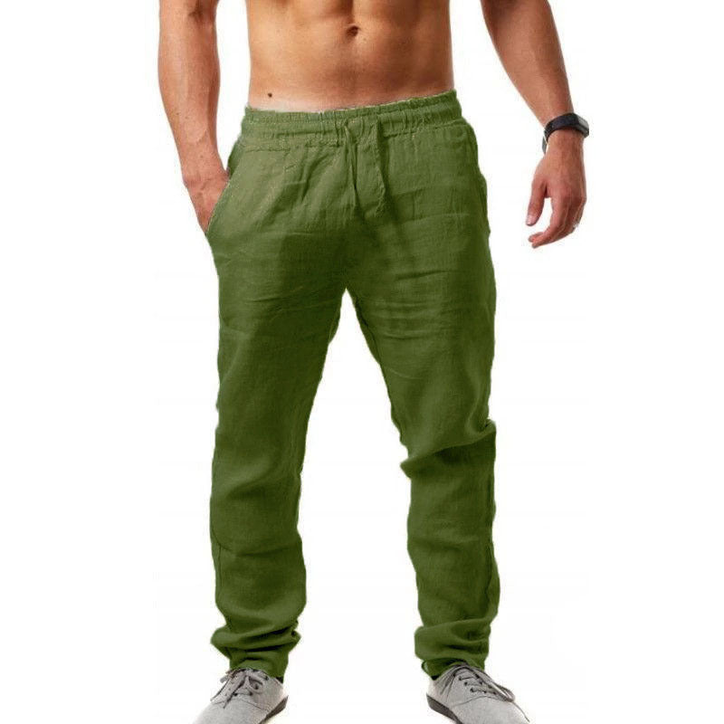 💥👖【S-4XL】 2026 nowe letnie męskie luźne, oddychające, codzienne spodnie sportowe wykonane z bawełny i lnu
