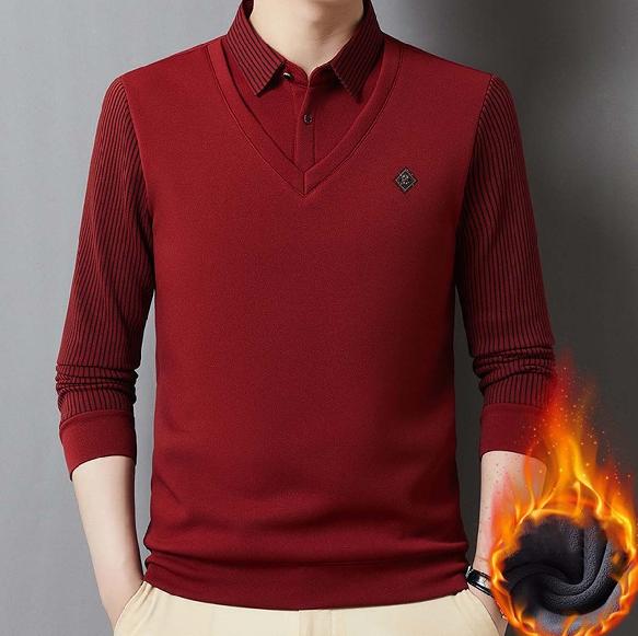🔥 Ofertă sezonieră -50% 【M-4XL】👔 Set premium pentru bărbați din cașmir, călduros, cu bluză cu mâneci lungi