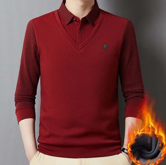 🔥 Ofertă sezonieră -50% 【M-4XL】👔 Set premium pentru bărbați din cașmir, călduros, cu bluză cu mâneci lungi
