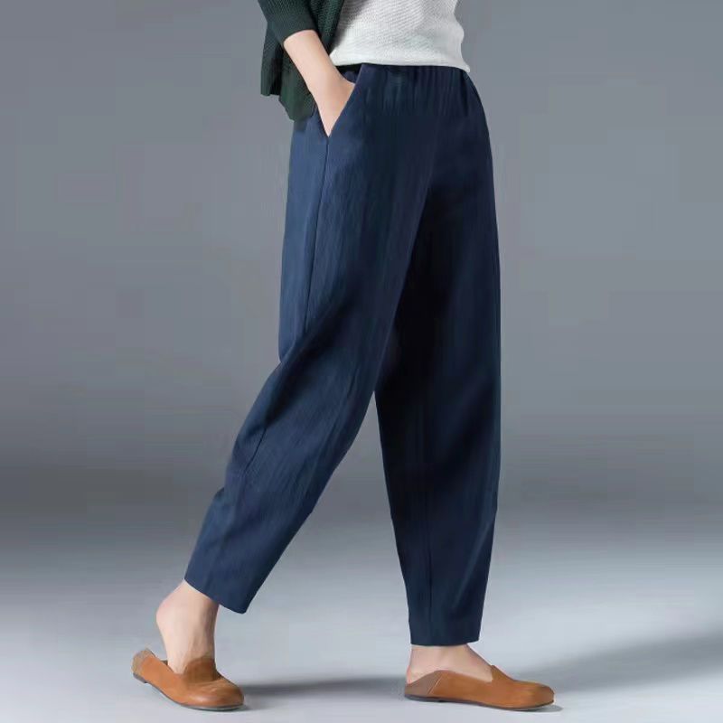 🌿50% zniżki🔥【40-120 kg】Damskie szerokie spodnie z bawełny i lnu, dostępne w dużych rozmiarach