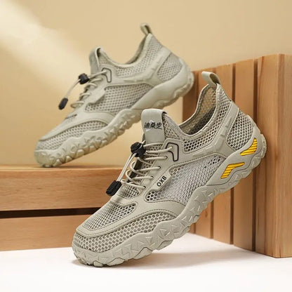 ✨【39–44】Męskie letnie buty codzienne: gruba, antypoślizgowa podeszwa, przewiewna siateczka – do trekkingu i do wody
