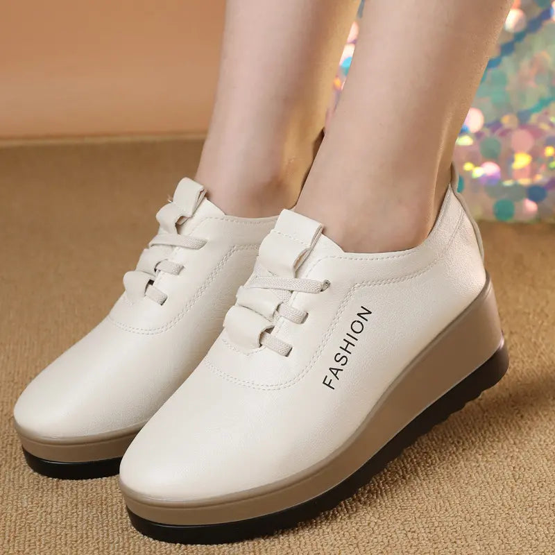 ✨【35-42】Damskie skórzane buty z grubą podeszwą, nowy jesienny trend w modzie