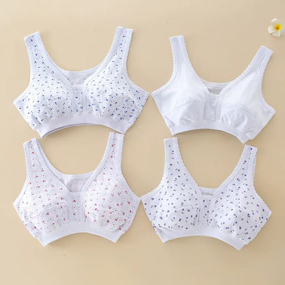 🔥【Set 4 bucăți】Sutiene din bumbac fără sârmă 💖 confortabile, stil vestă, pentru femei mărimi mari