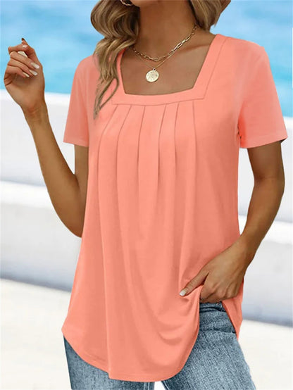 💛【S-5XL】✨ Nové dámske tričko s krátkym rukávom 2025 👚 Univerzálne k nohaviciam 👖 Mäkké a pohodlné