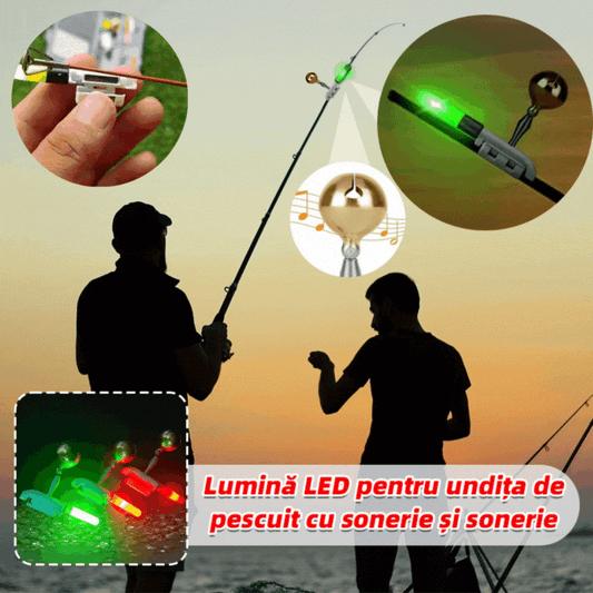 🔥🎣【50% REDUCERE】【5 buc】🎣Lumină LED pentru undița de pescuit cu sonerie și sonerie