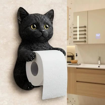 🐱【Vroč razprodajni hit leta】💥Ljubko držalo za toaletni papir z motivom mačke✨📦Brezplačna dostava – na zalogi